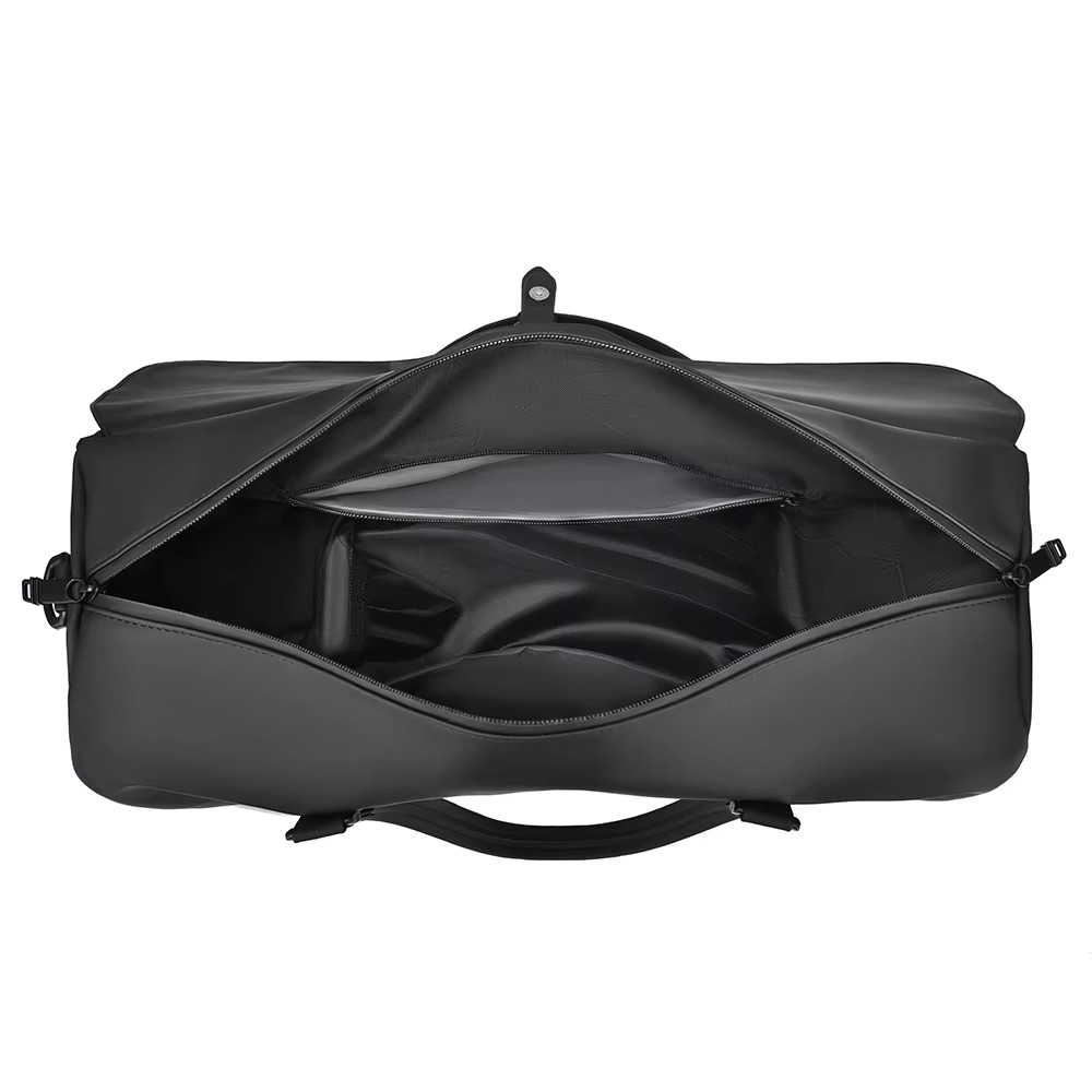 Mens Large Capacity Fitness Gym PU Duffel Bag with Shoes Compartment