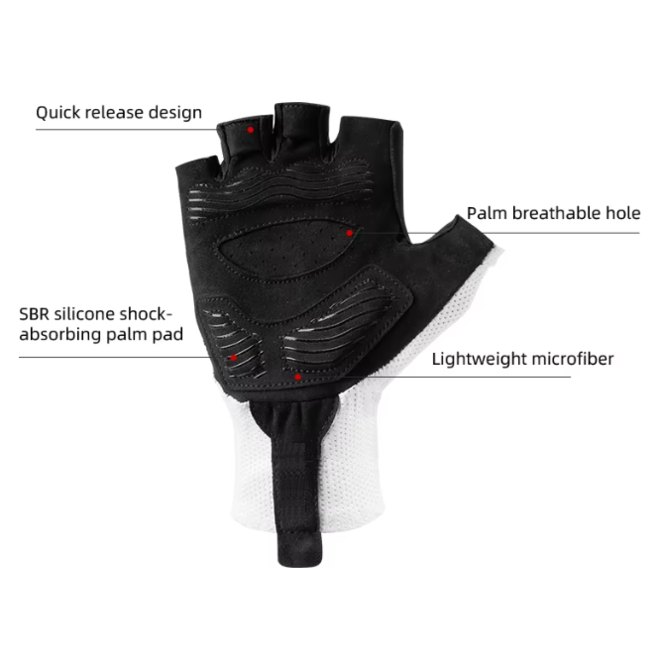 Wholesale 2 Prs of Breathable Anti Slip Half Finger Gloves for Fitness Cycling