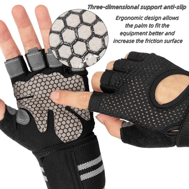Breathable Wear Resistant Anti Slip Gym Gloves
