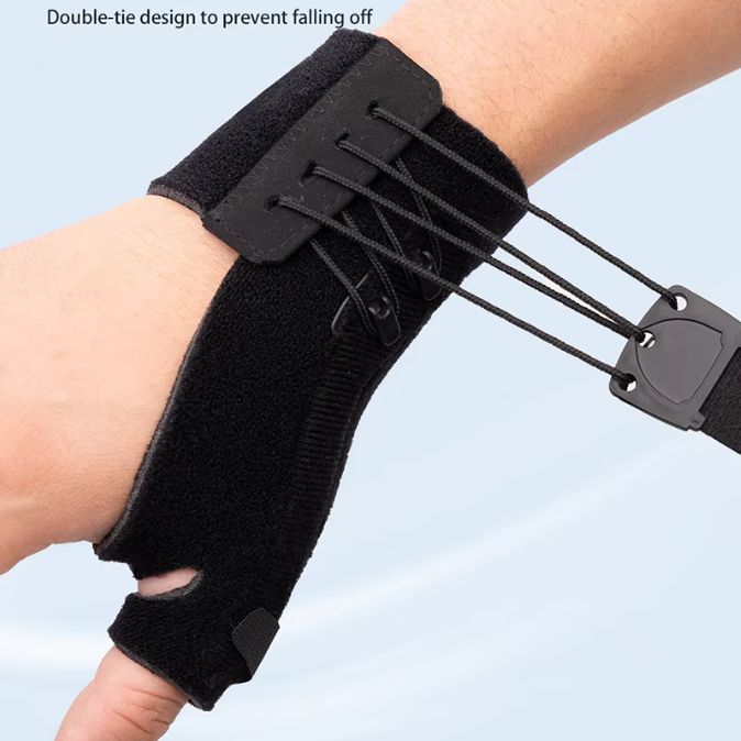 Plastic Splint Inserted Compression Adjustable Wrist Thumb Brace with Lace