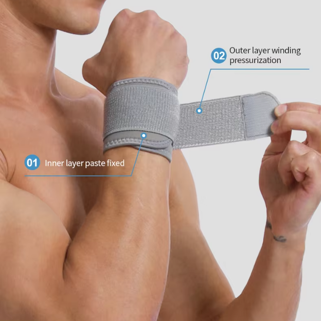 Double Compression Sport Adjustable Breathable Wrist Straps