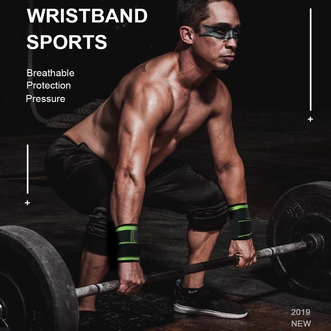 Adjustable Compression Sports Sweat Absorbing Wrist Band for Men