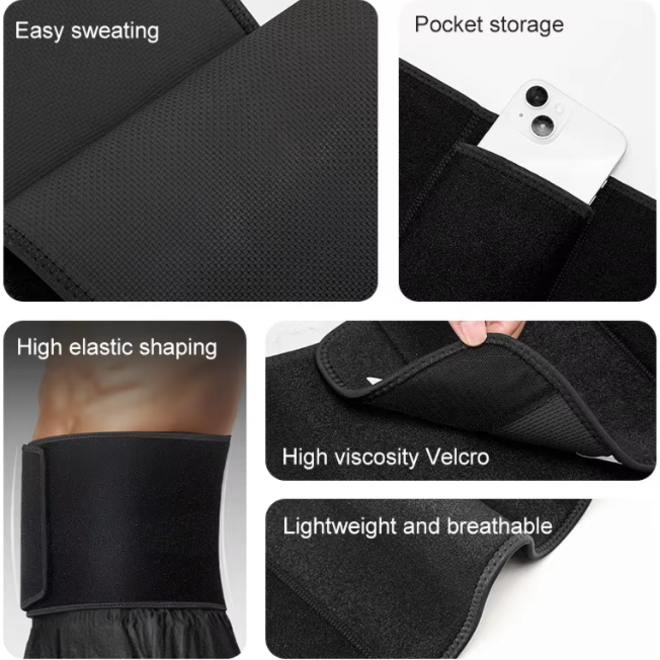 Soft Adjustable Patella Tendon Embossed Heat Waist Belt